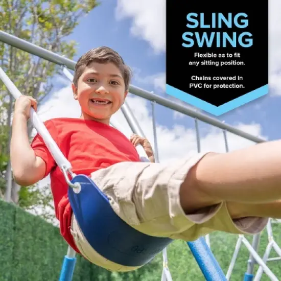 Sportspower Super Surfer Metal with 6' Slide Skyflyer Surfboard Standing Swing Set image {2}