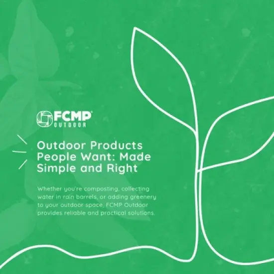 FCMP Outdoor Catalina 45 Gallon Rain Catcher Barrel w/ Hose, Black image {4}