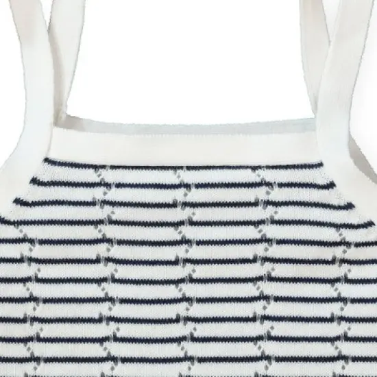 Hope & Henry Girls' Organic Cotton Pointelle Stripe Sweater Tank, Infant image {1}