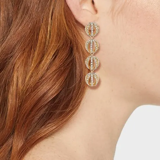 SUGARFIX by BaubleBar Crystal Sphere Statement Earrings - Gold image {1}