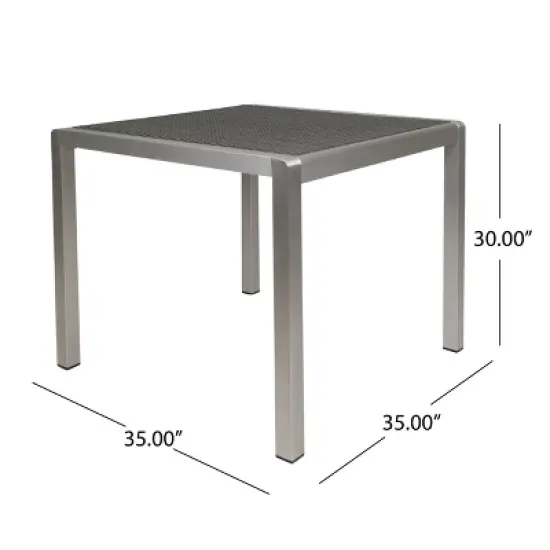 Gulches Patio Dining Tables - Modern Square Outdoor Table with Faux Wood Top image {4}
