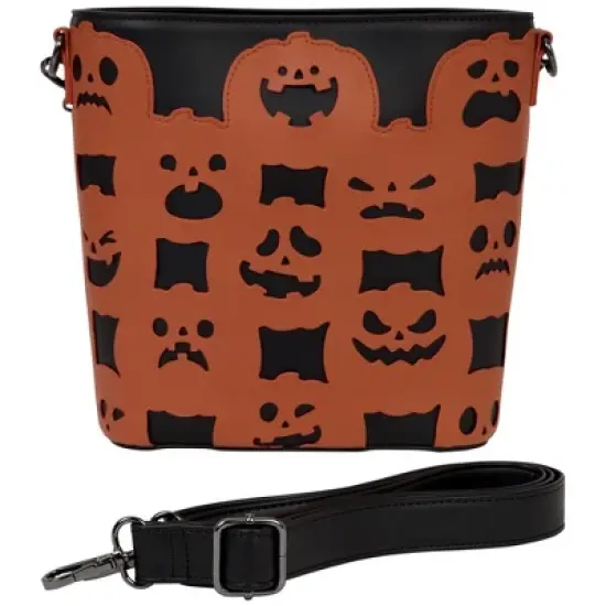 Loungefly Halloween Pumpkin Crossbody & Tote Bag, Orange & Black image {2}