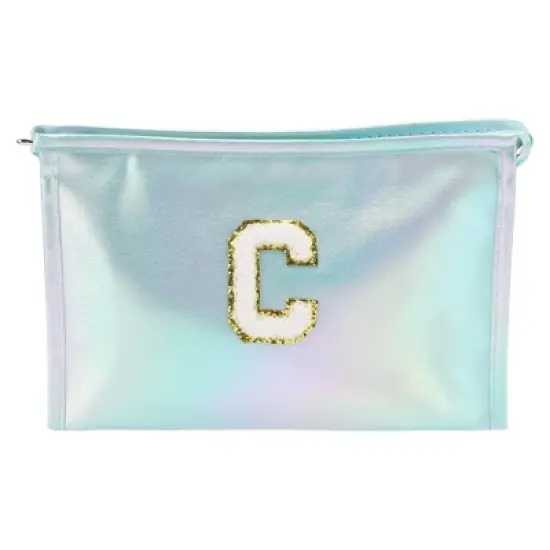 Unique Bargains Women's Letter C Makeup Bag Blue 1 Pc image {3}