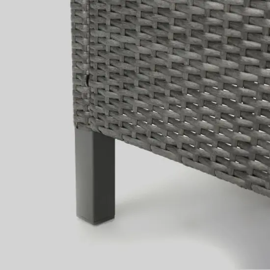 Cypress 5pc Round Wicker Patio Dining Set - Gray - Christopher Knight Home image {3}