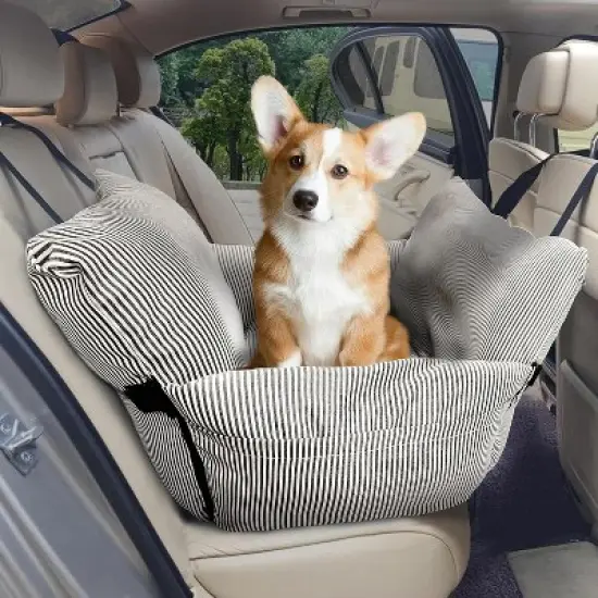 MaseiKar Dog Car Seat for Large/Medium Dogs Under 60 lbs Cats 2 in 1 Booster Seats Dog Bed for Car and Home Safety Travel Carrier with Pockets image {1}