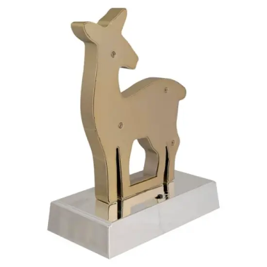 Northlight LED Lighted Reindeer Christmas Stocking Holder - 7.5" - Gold Finish image {4}