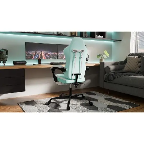 Racxily Gaming Chair, Ergonomic Computer Chair with Footrest and Massage Lumbar Support, Height Adjustable for Adults, 300lb Max image {9}