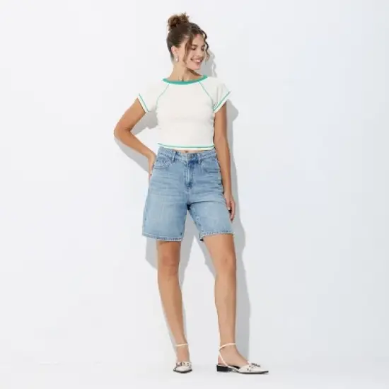 Women's Raglan Cap Sleeve Shoulder Ruched Ribbed Top - Wild Fable&trade; image {2}