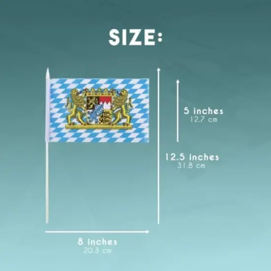 Juvale 72 Piece Bavarian Stick Flag, Handheld Oktoberfest Flags, German Party Decor (8x5 in) image {3}