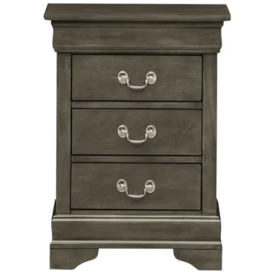 Passion Furniture Louis Philippe 3-Drawer Nightstand (29 in. H x 16 in. W x 21 in. D) image {11}