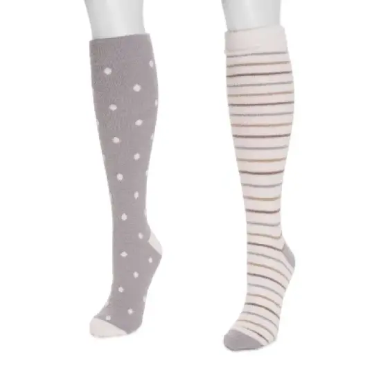 MUK LUKS Women's Women's 2 Pack Tall Compression Cozy Sock image {1}