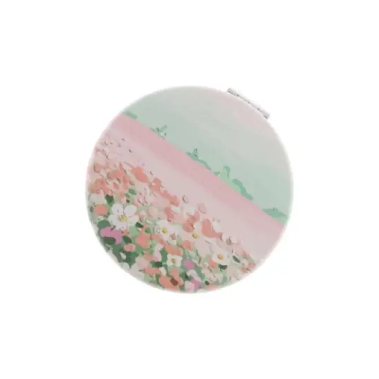 Unique Bargains Round Hand-drawn Makeup Mirror Green Pink 1 Pc image {4}