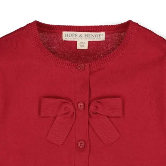 Hope & Henry Girls' Bow Front Cardigan, Infant image {1}