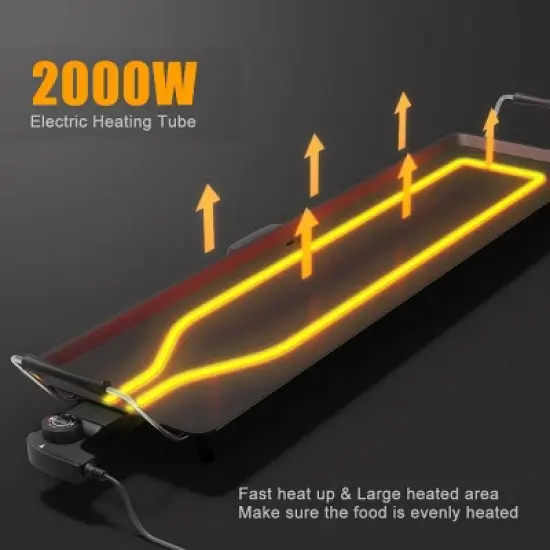 Electric Teppanyaki Table Top Grill Griddle BBQ Barbecue Nonstick Camping image {3}