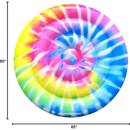 Swimline Inflatable Spiral Tie Dye Floating Island Pool Float - 65" image {8}