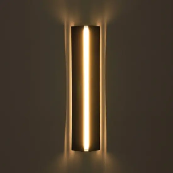 Rennnsan Quirelle 23"H Hardwired Rectangle Industrial LED Dimmable Outdoor Wall Sconce in Black image {8}