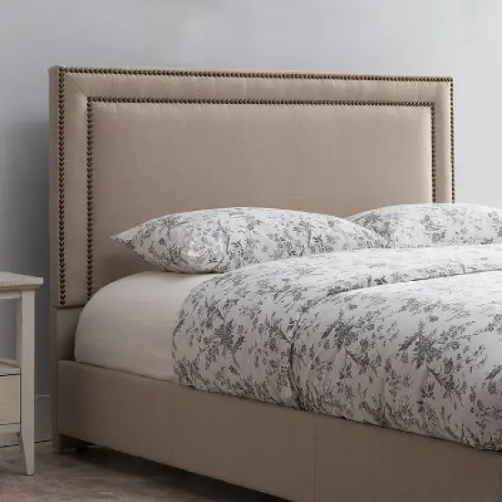 Glenwillow Home Baffin Upholstered Headboard in Taupe Linen, King/California King Size image {2}