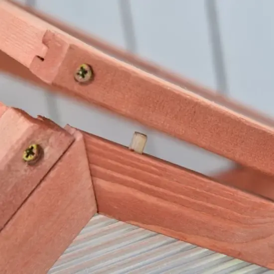 Outsunny 32" x 19" x 54" Garden Wood Cold Frame Greenhouse Flower Planter with Adjustable Shelves, Double Doors image {7}