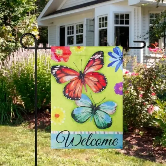 Northlight Welcome Butterflies Outdoor Floral Garden Flag 12.5" x 18" image {2}