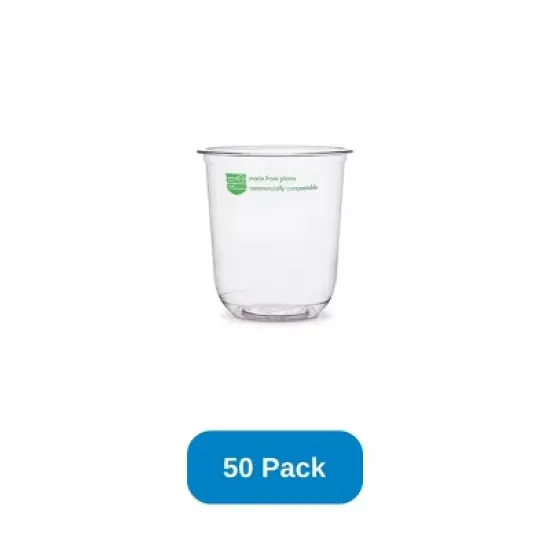 Vegware 16 oz Bella Pot Clear PLA Compostable - Pack of 50 image {3}