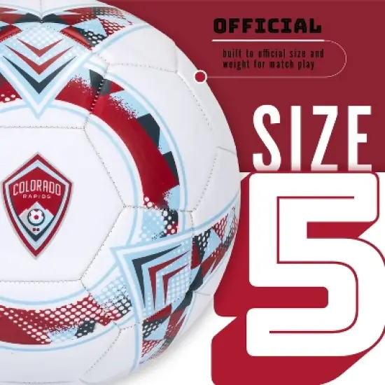 MLS Colorado Rapids Size 5 Soccer Ball: Rubber Bladder, image {6}