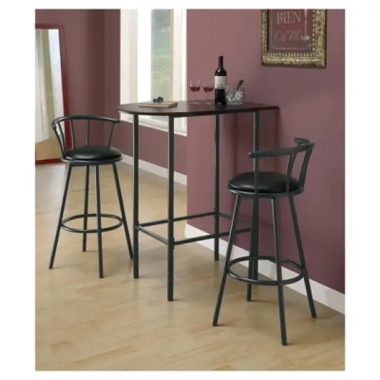 2pc 36"H Barstools Swivel Metal Black - EveryRoom image {1}