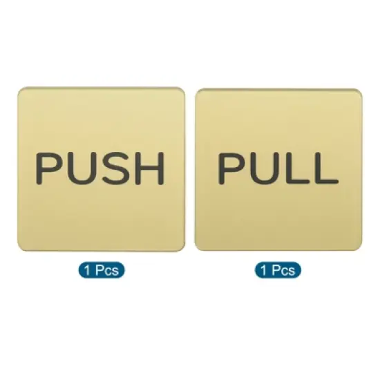 Unique Bargains Acrylic Self-Adhesive Shop Business Push Pull Door Sign 2 Pcs image {2}