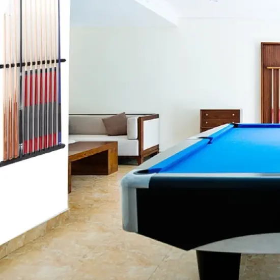 GSE 2-Piece Wood Wall Mounted Pool Cue Rack, Billiard Cue Sticks Wall Rack Set, Holds 12 Pool Cue Sticks image {5}