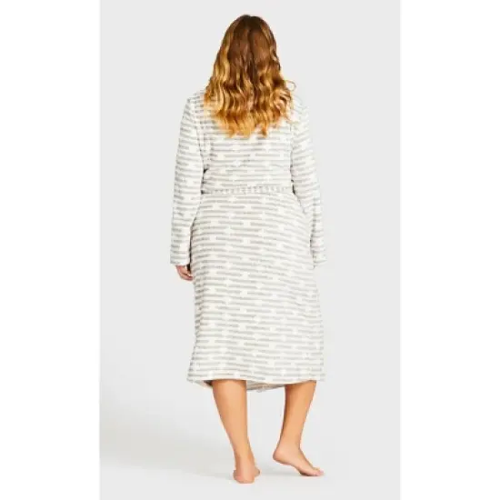 Women's Plus Size  Snowflake Robe - gray | AVENUE image {1}