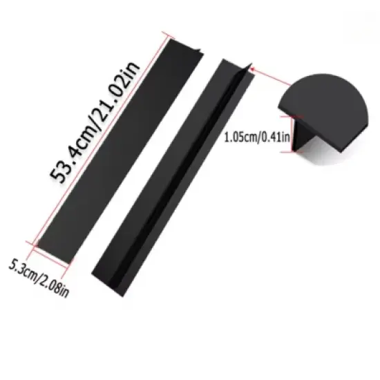 Kitcheniva Silicone Gap Sealing Strip for Kitchen Stove 2 Pcs Black image {2}