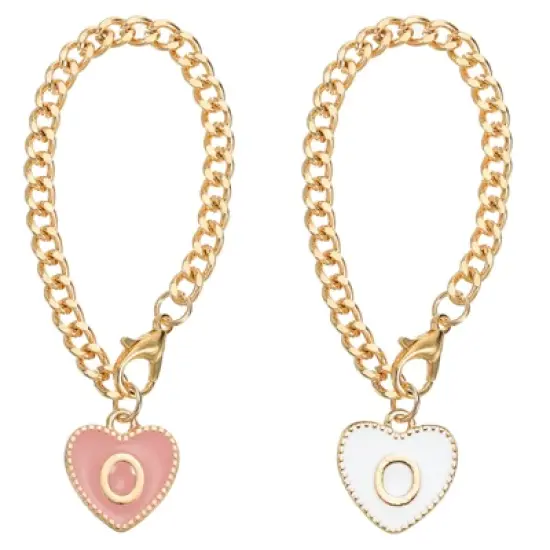 Unique Bargains Letter Heart Shape Identification Accessories Pink & White 2 Pcs image {17}