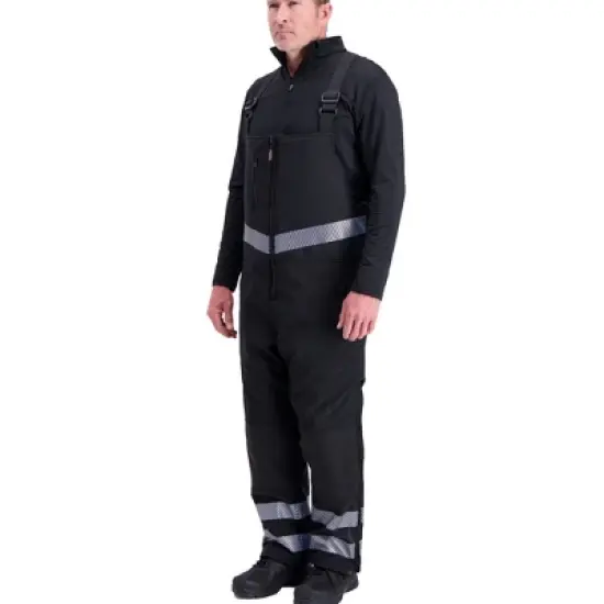 RefrigiWear Mens Insulated Softshell Enhanced Visibility Reflective Bib Overalls image {3}