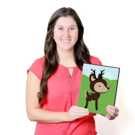 Big Dot of Happiness Woodland Creatures - Gender Neutral Forest Animal Nursery Wall Art & Kids Room Decor - 7.5 x 10 inches - Set of 3 Prints image {4}