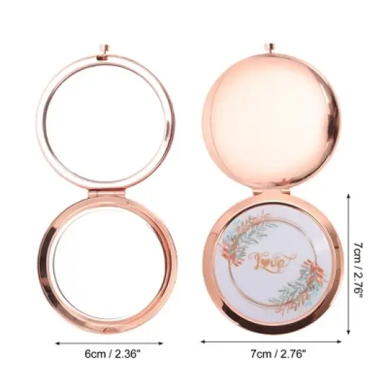 Unique Bargains Delicate Makeup Mirror Rose Gold Tone 1 Pc image {1}
