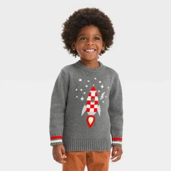 Toddler Boys' Sweater - Cat & Jack&trade; Heather Gray image {3}