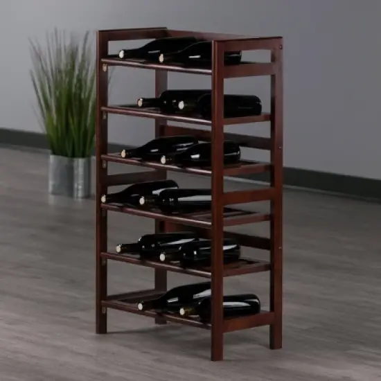 Silvi 30 Bottles Wine Rack Wood/Toasted Walnut - Winsome image {6}