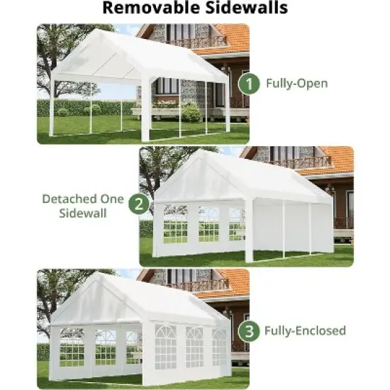 Party Tent Heavy Duty, Large Wedding Tent Event Shelter with Removable Sidewalls, Outdoor Steel Carport, Commercial Tents for Birthday Party image {3}