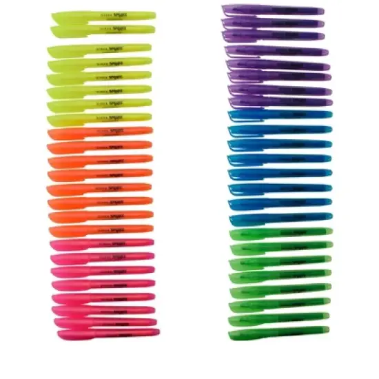 School Smart Pen Style Highlighters, Chisel Tip, Assorted Colors, Pack of 48 image {2}