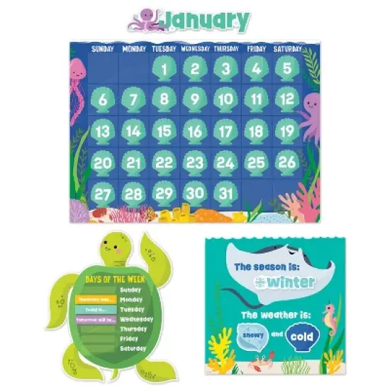 Creative Teaching Press&reg; Sea Friends Calendar Set Bulletin Board Set, 67 Pieces image {2}