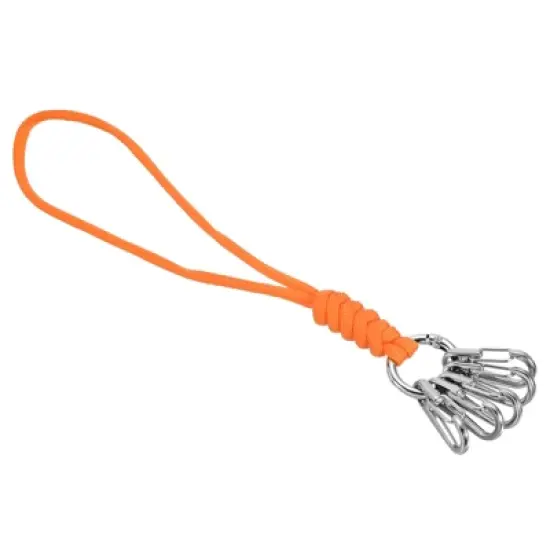 Unique Bargains Braided Wrist Strap Key Whistle Wallet Badge Lanyard 8.7" with Spring O Ring image {7}