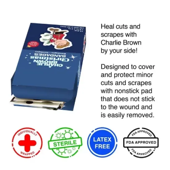 NMR Distribution Peanuts A Charlie Brown Christmas Adhesive Bandages | Set of 18 image {2}