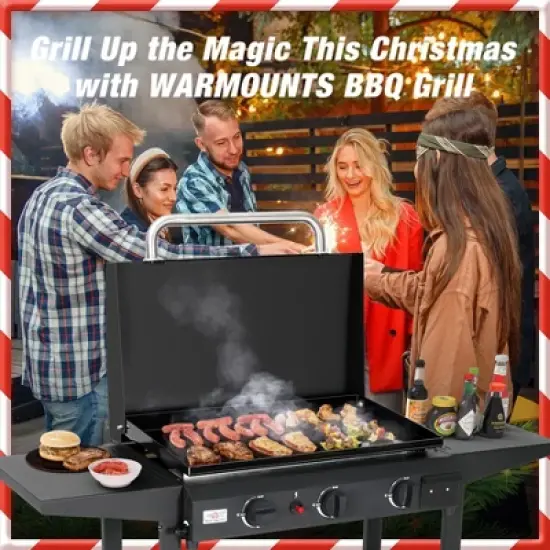 WARMOUNTS 23" Portable Gas Griddle BBQ Grill Perfect for Outdoor Gathering image {6}