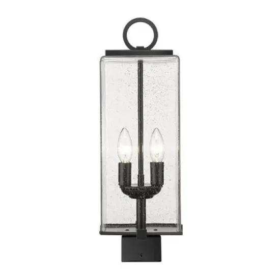 Sana Outdoor Aluminum Fixture - 2 Bulbs, Dimmable, Wet Rated, 7"W x 20"H, Matte Black image {1}