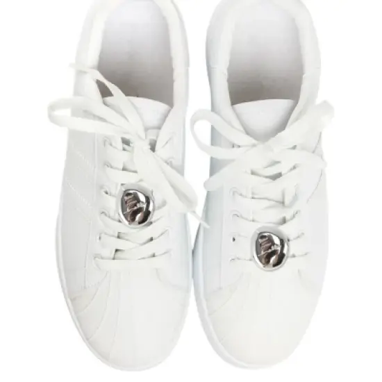 Unique Bargains Novelty Letter Plate Shoelace Charms Silver Tone 1 Pair image {1}