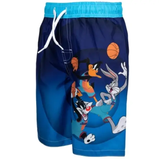 SPACE JAM Looney Tunes Buggs Bunny Daffy Duck Sylvester Rash Guard and Swim Trunks Little Kid to Big Kid image {3}