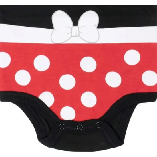 Disney Minnie Mouse Mickey Donald Duck Baby Girls 5 Pack Bodysuits Newborn to Infant image {7}