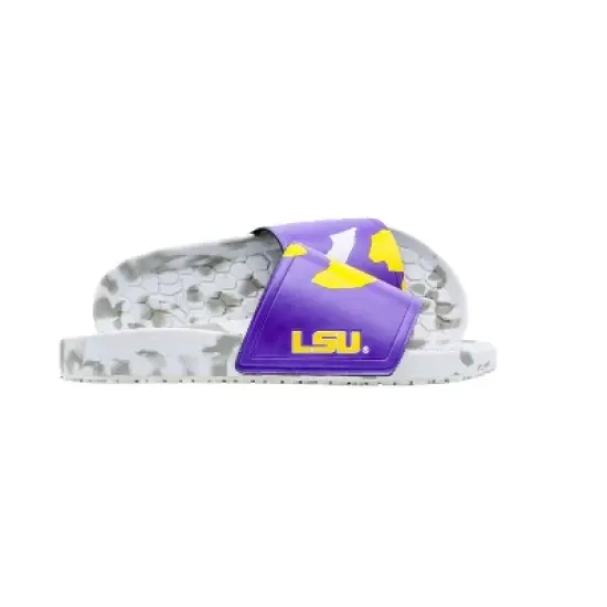 NCAA LSU Tigers Slydr Pro White Sandals - Purple M9/W11 image {1}