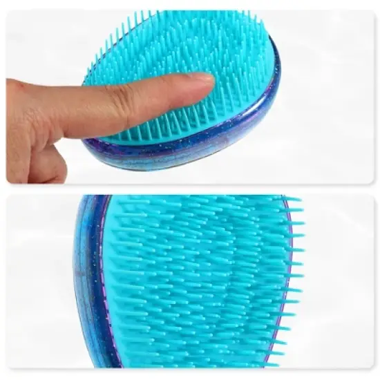 Unique Bargains Egg Shape Mini Portable Hair Brush 3.5" x 2.68" x 1.89" 1 Pc image {4}