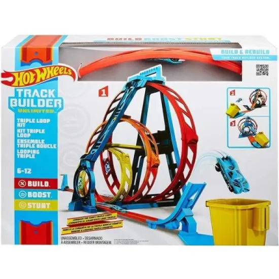 Hot Wheels Track Builder Triple Loop Stunt Loops image {1}