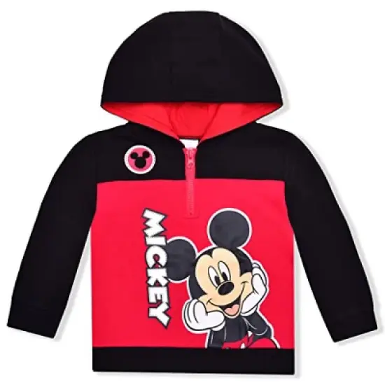 Disney Boy's Mickey Mouse Half Zip Pullover Hoodie for toddler image {2}